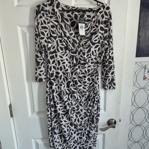 Ralph Lauren Black and White Long Sleeve Dress
